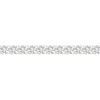 A close-up and full view of the 14K yellow gold tennis bracelet, coiled to showcase the brilliance and quality of the lab grown diamonds.