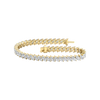 A full top-down view of a 14K yellow gold bracelet, coiled to show the continuous V-shaped pattern of marquise diamonds.