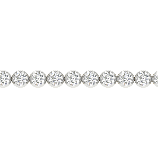 A close-up view of the 14K yellow gold cup set F VS diamond bracelet, detailing the brilliance of the stones and setting.
