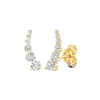 A side-angled view of Amorati Diamonds 14K yellow gold delicate diamond climber earring, showcasing the curved design and earring post.