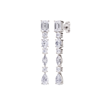 Multi Shape Diamond Drop Earrings