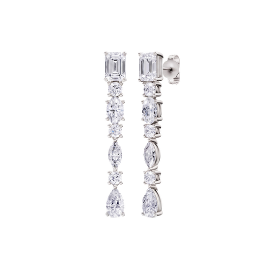 Multi Shape Diamond Drop Earrings