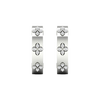 A pair of 14K white gold huggie hoop earrings from the Amorati Collection, shown from the front.