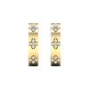 A pair of 14K yellow gold huggie hoop earrings from the Amorati Collection, shown from the front.