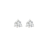Amorati Bold 1.0 cttw Martini-set stud earring in 10K white gold three-prong diamond stud earrings, shown from the front.