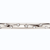 Amorati Diamonds Multi Shape Studded Diamond Bangle in 14K white gold. The bracelet featuring a row of small star, triangles and other shapes inset with round lab grown diamonds, shown against a plain white background.
