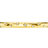A bold, high-polish 14k yellow gold statement bangle by Amorati featuring scattered star and geometric insets with shimmering round-cut lab-grown diamonds. Amorati’s signature F O U R T E E N T H Collection