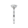 A side view of the Oval cut diamond engagement ring in 14k white gold with a plain band and solitaire setting