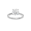 A front view of the Round cut diamond engagement ring in platinum with a plain band and solitaire setting