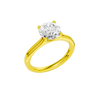 A three-quarter view of the Round cut diamond engagement ring in 14k yellow gold with a plain band and solitaire setting