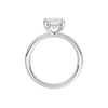 A profile view of the Oval cut diamond engagement ring in 14k white gold with a plain band and solitaire setting