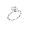 A three-quarter view of the Round cut diamond engagement ring in 14k white gold with a plain band and solitaire setting