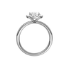 A profile view of the Oval cut diamond engagement ring in 14k white gold with a plain band and solitaire setting