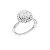 A three-quarter view of the Round cut diamond engagement ring in 14k white gold with a plain band and solitaire setting