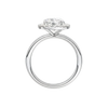 A profile view of the Round cut diamond engagement ring in platinum with a plain band and solitaire setting