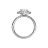 A profile view of the Oval cut diamond engagement ring in 14k white gold with a plain band and solitaire setting