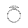 A profile view of the Round cut diamond engagement ring in 14k white gold with a plain band and solitaire setting