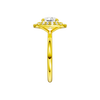 A side view of the Round cut diamond engagement ring in 14k yellow gold with a plain band and solitaire setting
