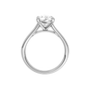 A three-quarter view of the Pear cut diamond engagement ring in 14k white gold with a plain band and split setting