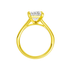 A profile view of the Princess cut diamond engagement ring in 14k white gold with a plain band and solitaire setting
