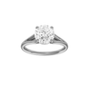 A front view of the Round cut diamond engagement ring in 14k white gold with a plain band and solitaire setting