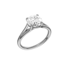 A three-quarter view of the Round cut diamond engagement ring in 14k white gold with a plain band and solitaire setting
