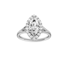 A front view of the Marquise cut diamond engagement ring in platinum with a plain band and solitaire setting
