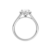 A profile view of the Marquise cut diamond engagement ring in 14k white gold with a plain band and solitaire setting