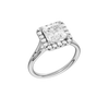 A three-quarter view of the Princess cut diamond engagement ring in 14k white gold with a plain band and solitaire setting