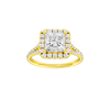 A front view of the Princess cut diamond engagement ring in 14k yellow gold with a prong band and solitaire setting
