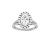 A front view of the Round cut diamond engagement ring in platinum with a plain band and solitaire setting