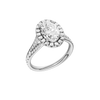 A three-quarter view of the Round cut diamond engagement ring in 14k white gold with a plain band and solitaire setting