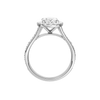 A profile view of the Round cut diamond engagement ring in 14k white gold with a plain band and solitaire setting