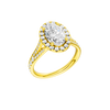 A three-quarter view of the Round cut diamond engagement ring in 14k yellow gold with a plain band and solitaire setting