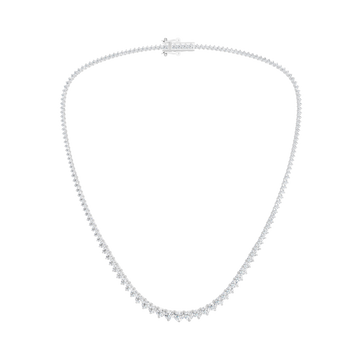 A full view of the 14K white gold diamond tennis necklace (Daily Centerpoint), showcasing the graduating chain.