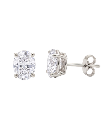 Oval Diamond Stud Earrings