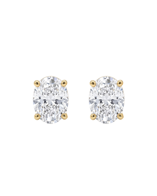 Oval Diamond Stud Earrings