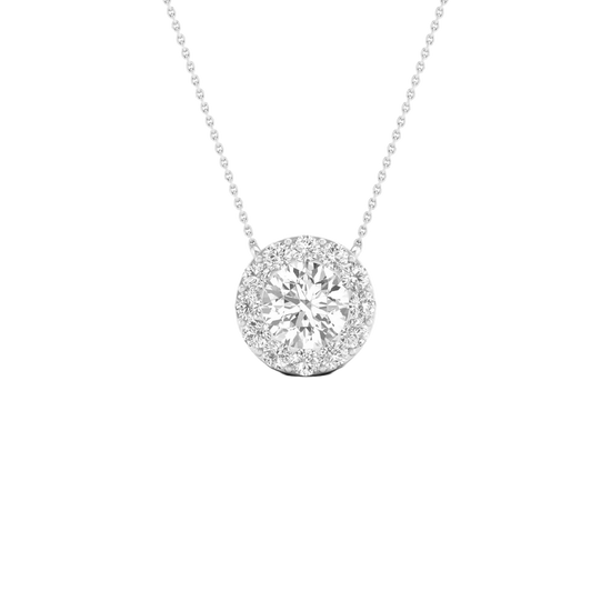 Maximalist Round Solitaire Diamond Pendant
