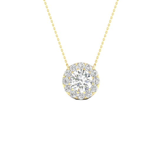 Maximalist Round Solitaire Diamond Pendant