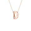 A rose gold initial pendant necklace featuring the letter 'D' adorned with three clear round-cut gemstones, suspended from a delicate matching rose gold chain against a solid white background.