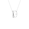 A silver letter 'D' initial pendant necklace with three clear gemstones, shown on a delicate silver chain against a solid white background.