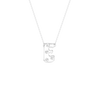 A silver initial necklace featuring the letter 'E' adorned with small clear crystals, suspended from a delicate silver chain against a solid white background.
