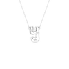 A silver initial pendant necklace featuring the letter 'Y' adorned with small clear gemstones, suspended from a delicate silver chain against a solid white background.