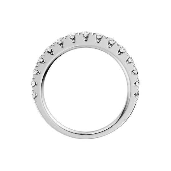 A brilliant 14k white gold 2/3 eternity ring showcasing a shimmering row of premium round-cut lab-grown diamonds.