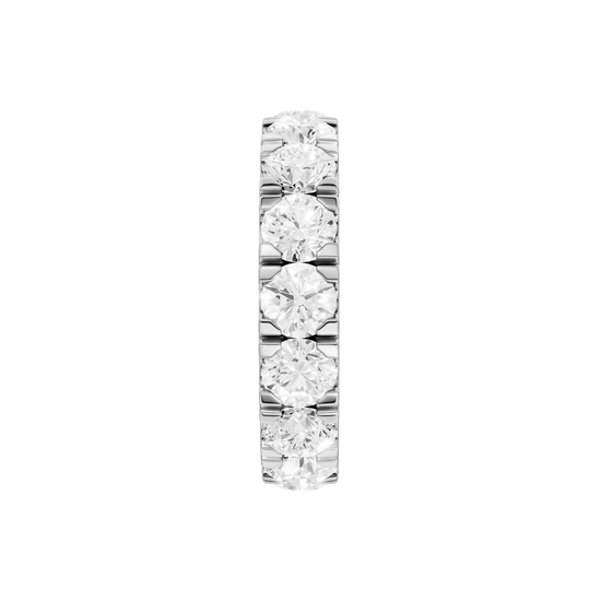 A breathtaking 14k white gold full eternity ring showcasing 4.0 carats of premium round-cut lab-grown diamonds for a seamless ribbon of light.