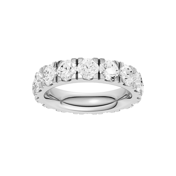 A breathtaking 14k white gold full eternity ring showcasing 4.0 carats of premium round-cut lab-grown diamonds for a seamless ribbon of light.