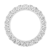 A brilliant 14k white gold eternity ring showcasing a continuous circle of premium round-cut diamonds in a modern twist-prong setting.