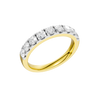 An angled view of a 14K yellow gold ring, showcasing the continuous sparkle of the rectangular diamonds.