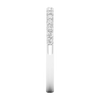 A refined 14k white gold half eternity ring showcasing a shimmering row of premium round-cut lab-grown diamonds for a sleek, monochromatic glow.