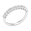 A brilliant 14k white gold half eternity ring showcasing a shimmering row of premium round-cut lab-grown diamonds.